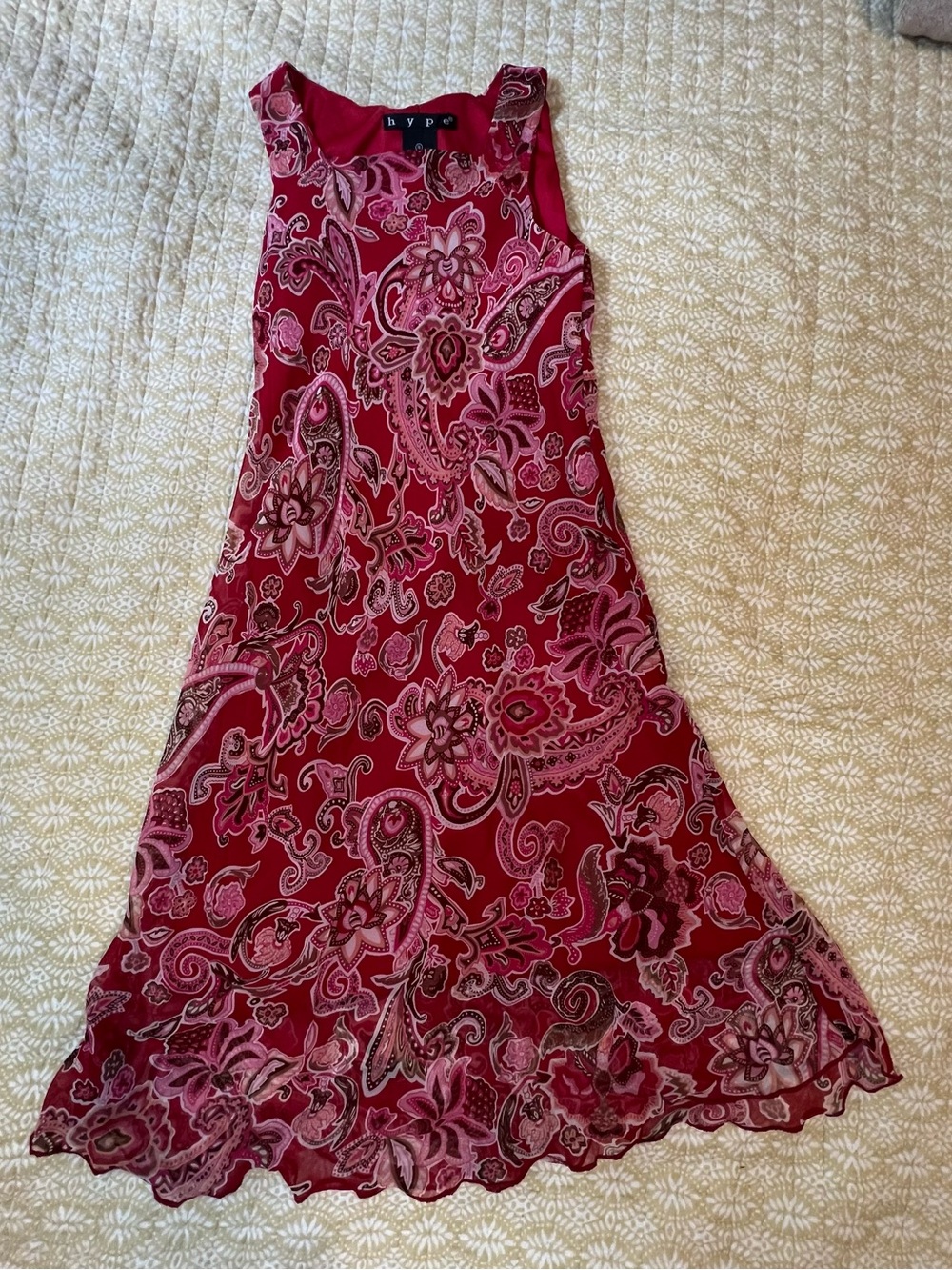 Vintage Hype Pink and Red Paisley Dress